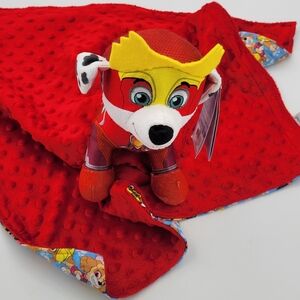 Handmade Lovey Paw Patrol mighty super Pup Marshall Plush Security Blanket 20/20